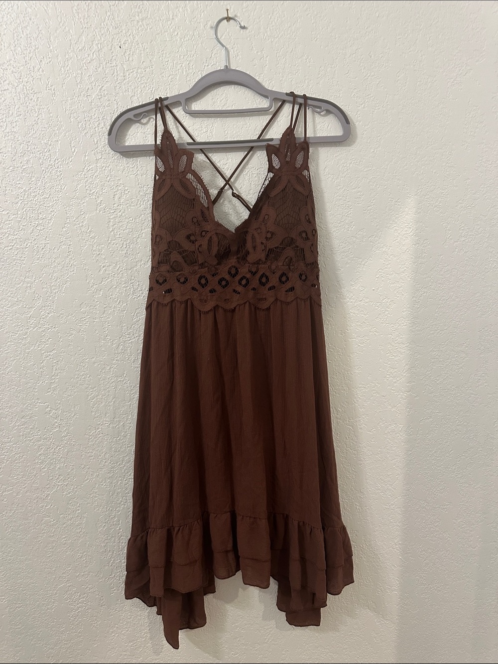 Rue21 Brown Crochet Lace Tank Dress